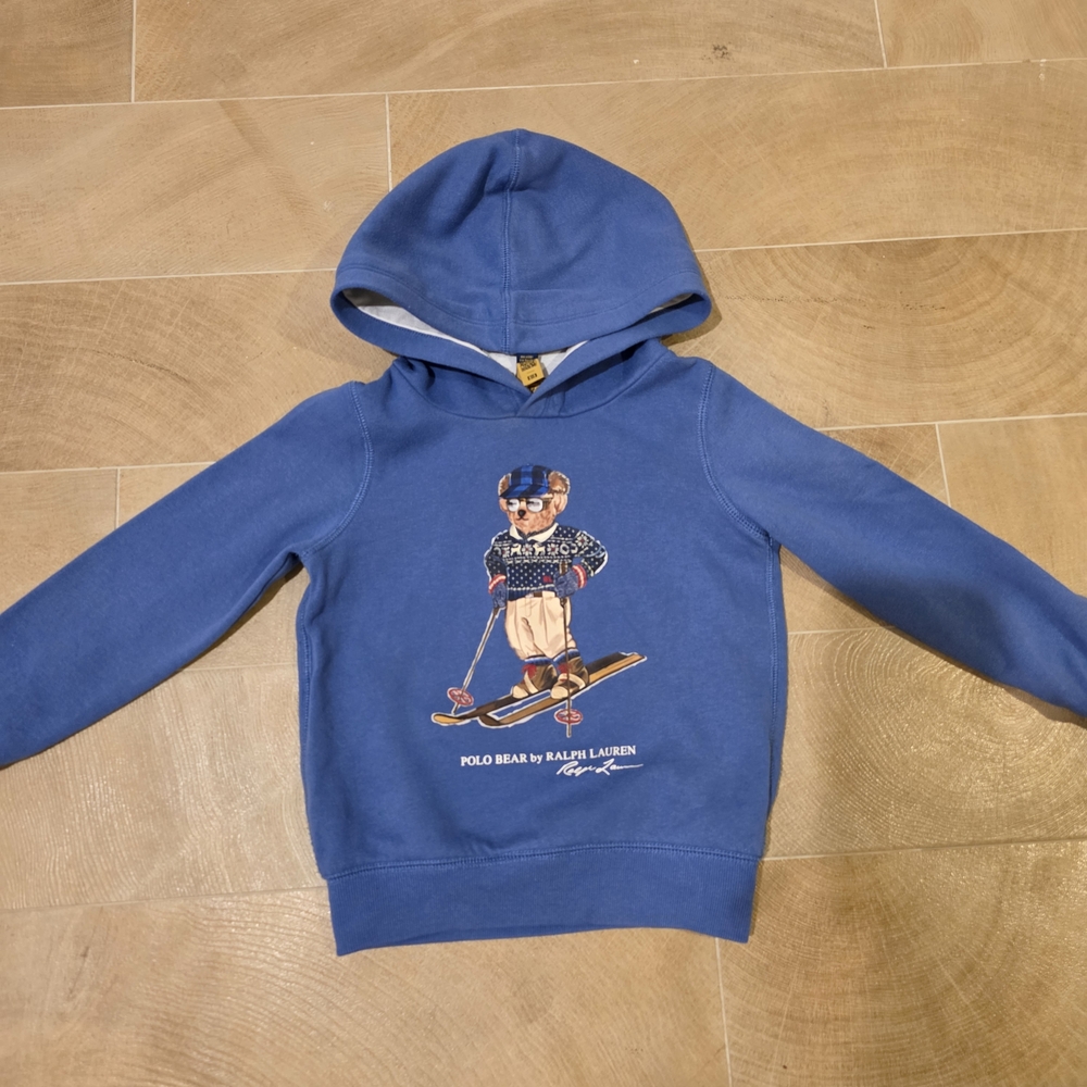 Ralph Lauren Kids Blue Ski Bear Hoodie
